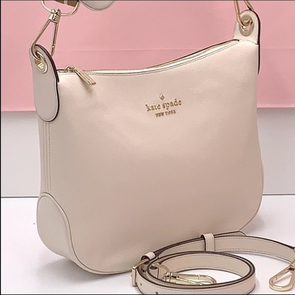 New Kate Spade Rosie Large Crossbody Pebbled Leather Parchment - Picture 15 of 16